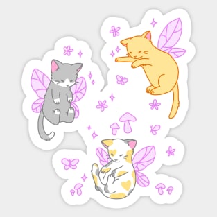 fairy kitties (classic purple) Sticker